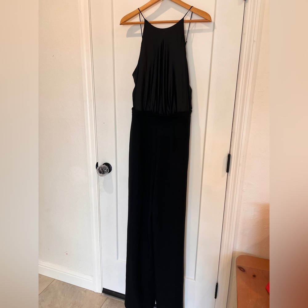 Black Halo Slit-Hem Jumpsuit